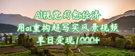 AI视觉疗愈经济：用ai重构超写实风景视频，单日变现多张-蜜桃网创
